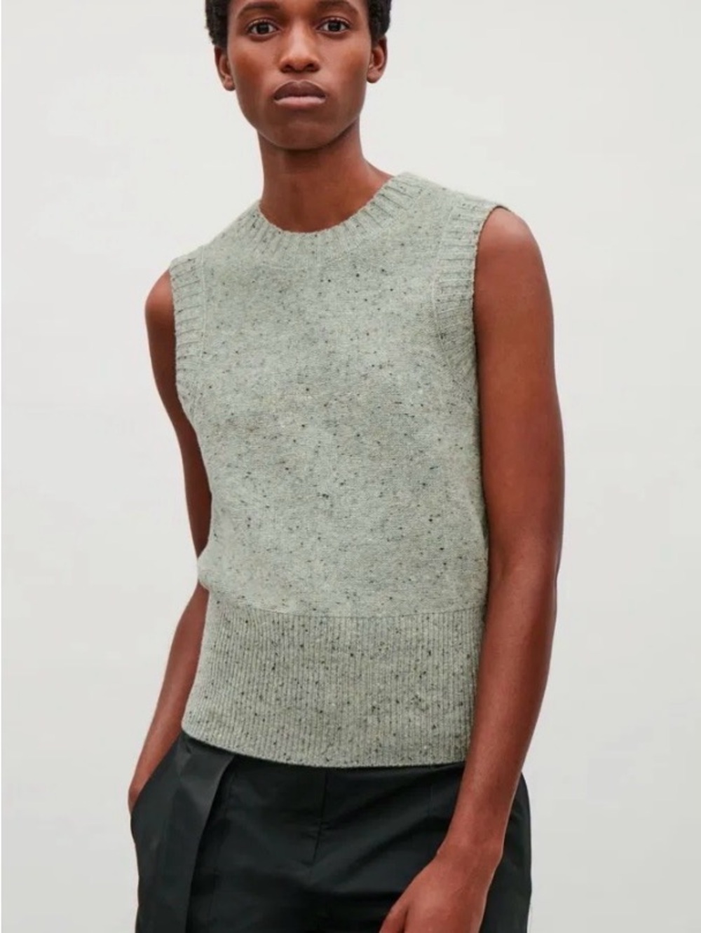 COS Reverse-Knit Lambswool Vest